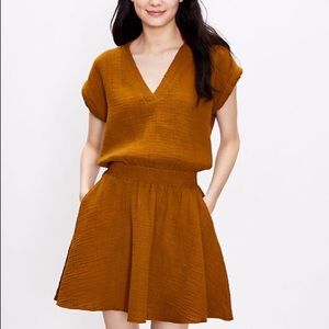 LOU & GREY Triple Cloth V Neck Dress